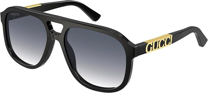Gucci Pilot Sunglasses GG1188S 002 Black 58mm | Amazon (US)