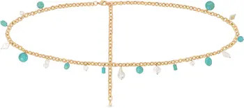 Ettika Turquoise & Freshwater Pearl Charm Waist Chain | Nordstrom | Nordstrom
