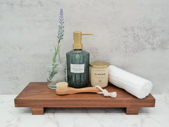 Bathroom Soap Tray Walnut Riser Decorative Trays Riser - Etsy | Etsy (US)