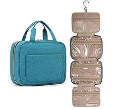 BAGSMART Toiletry Bag Travel Bag with Hanging Hook, Water-resistant Makeup Cosmetic Bag Travel Or... | Amazon (US)