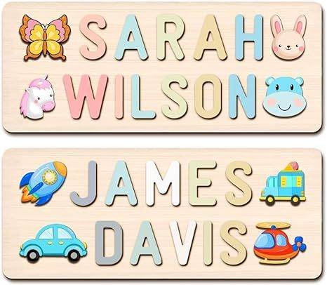 Name Puzzle for Kids Personalized, Custom Baby Boy Girl Gifts First Birthday Valentine Easter, Mo... | Amazon (US)