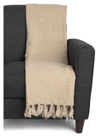 50x60 Linen And Cotton Throw | TJ Maxx