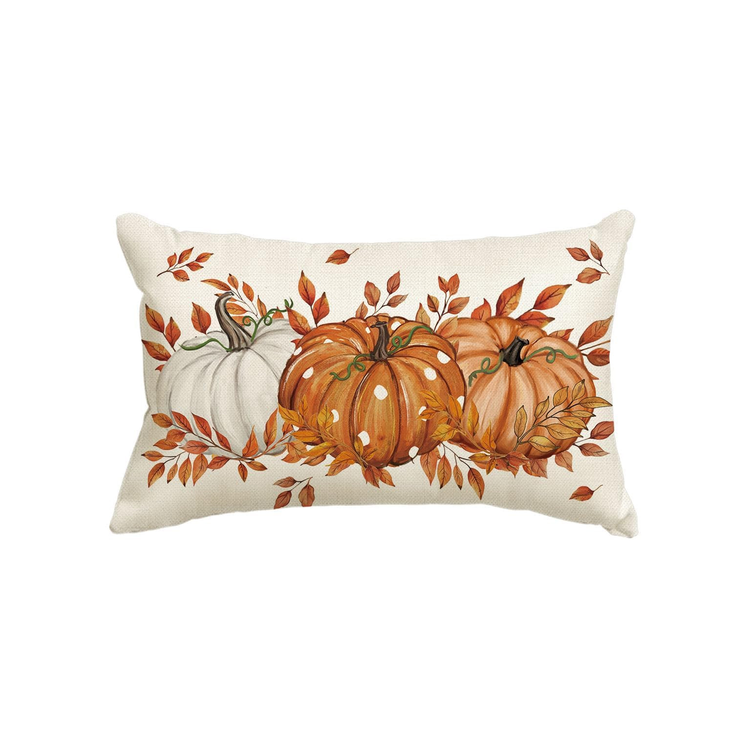 Artoid Mode Orange Pumpkins Maple Leaves Autumn Cushion Cover, 30x50 cm Fall Decorative Pillow Ca... | Amazon (UK)