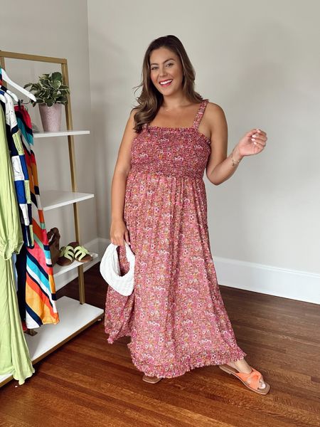 Some sizes in this smocked summer dress are on sale up to 40% off! Wearing size XXL about 6 months pregnant in this picture. bump-friendly (perfect for maternity & postpartum). 

#LTKSeasonal #LTKBump #LTKStyleTip