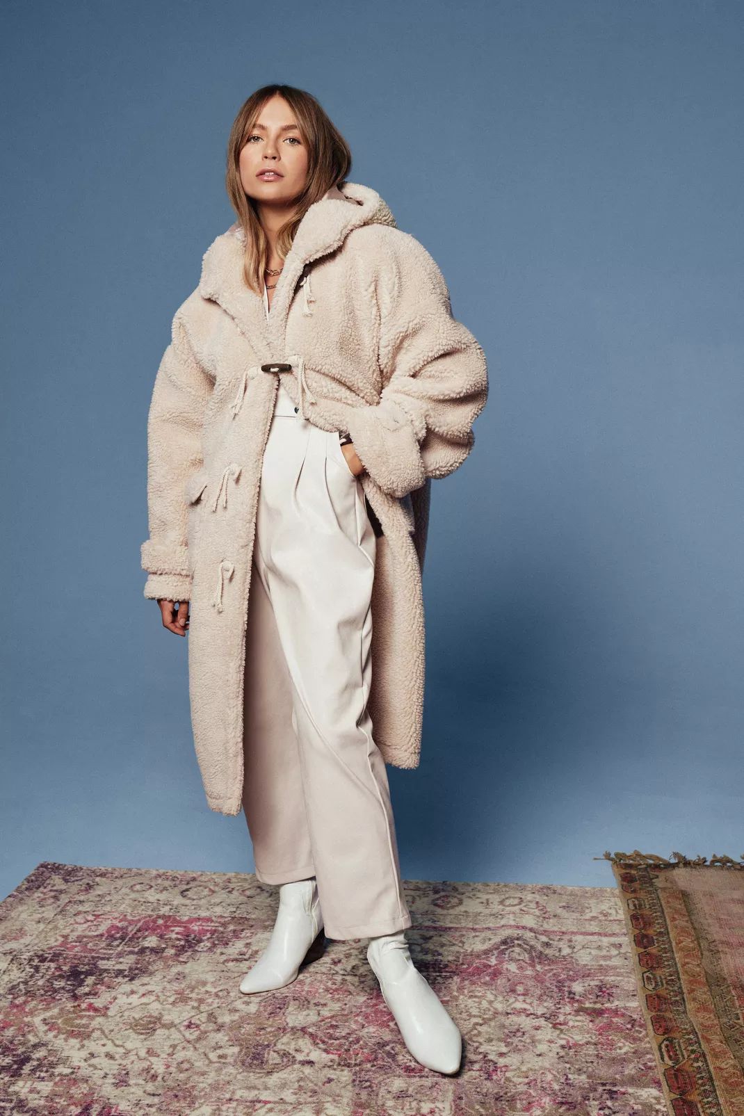 Oversized Longline Toggle Teddy Coat | Nasty Gal (US)