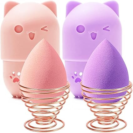 MR LION Makeup Sponge Holder + Makeup Blender Travel Case Beauty Sponge Blender Drying Stand & St... | Amazon (US)