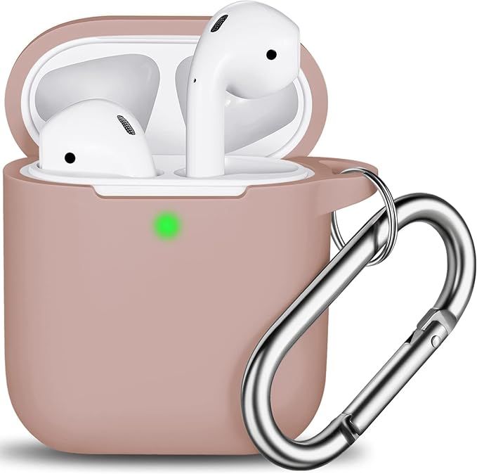 R-fun AirPods Case Cover, Soft Silicone Protective Cover with Keychain for Women Men Compatible w... | Amazon (US)