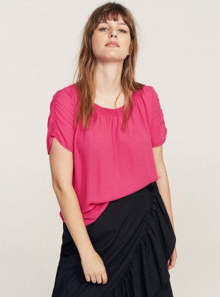 Red - Boat neck - Blouses - Violeta by Mango | Modanisa (US)