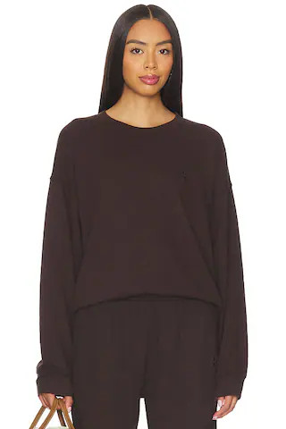 Eterne Oversized Lightweight French Terry Crewneck Sweatshirt in Espresso from Revolve.com | Revolve Clothing (Global)