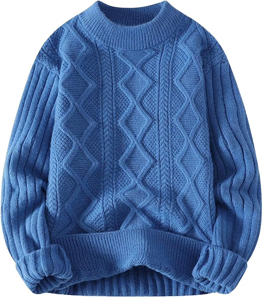 Aelfric Eden Cable Knit Sweater Women Vintage Chunky Cream Sweater Men Woven Crewneck Knitted Pul... | Amazon (US)