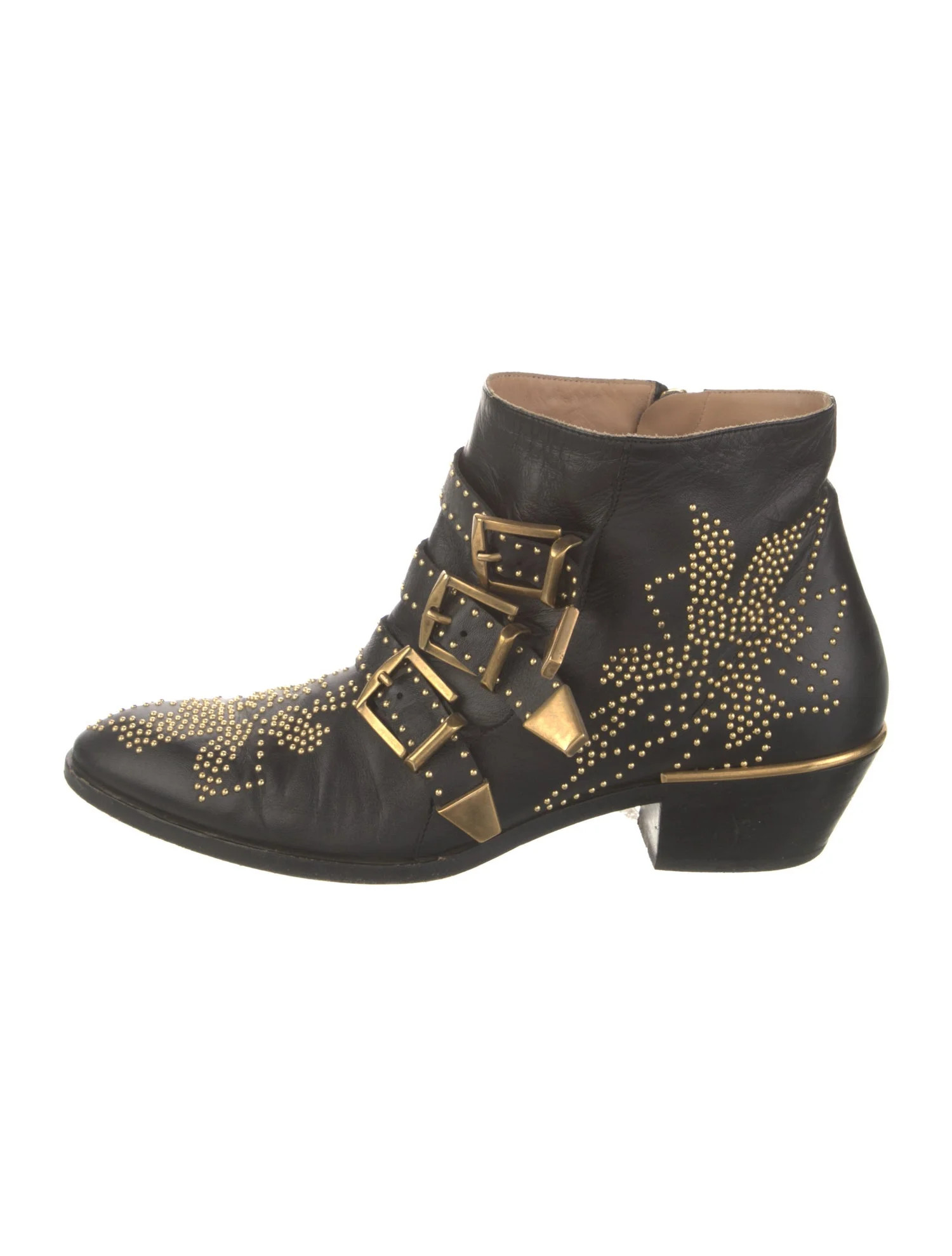 Chloé Leather Studded Accents Boots - Black Boots, Shoes - CHL374554 | The RealReal | The RealReal