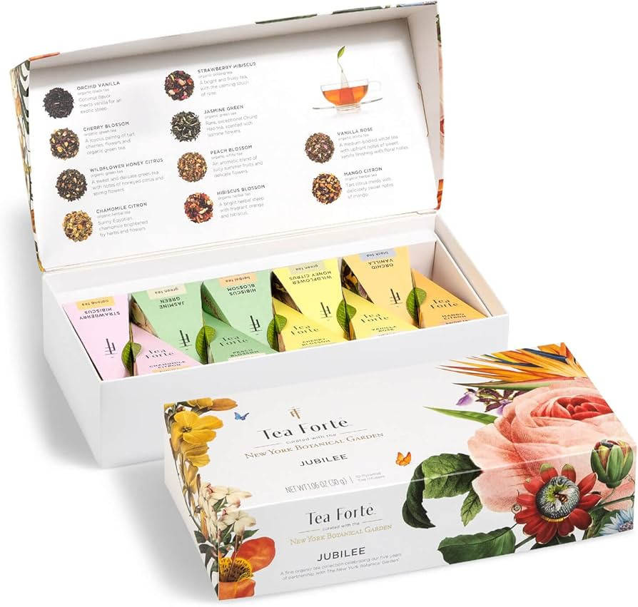 Tea Forte Premium Petite Presentation Box Gift Set Sampler, 10 Count, 2 of Each Blend Individuall... | Amazon (US)