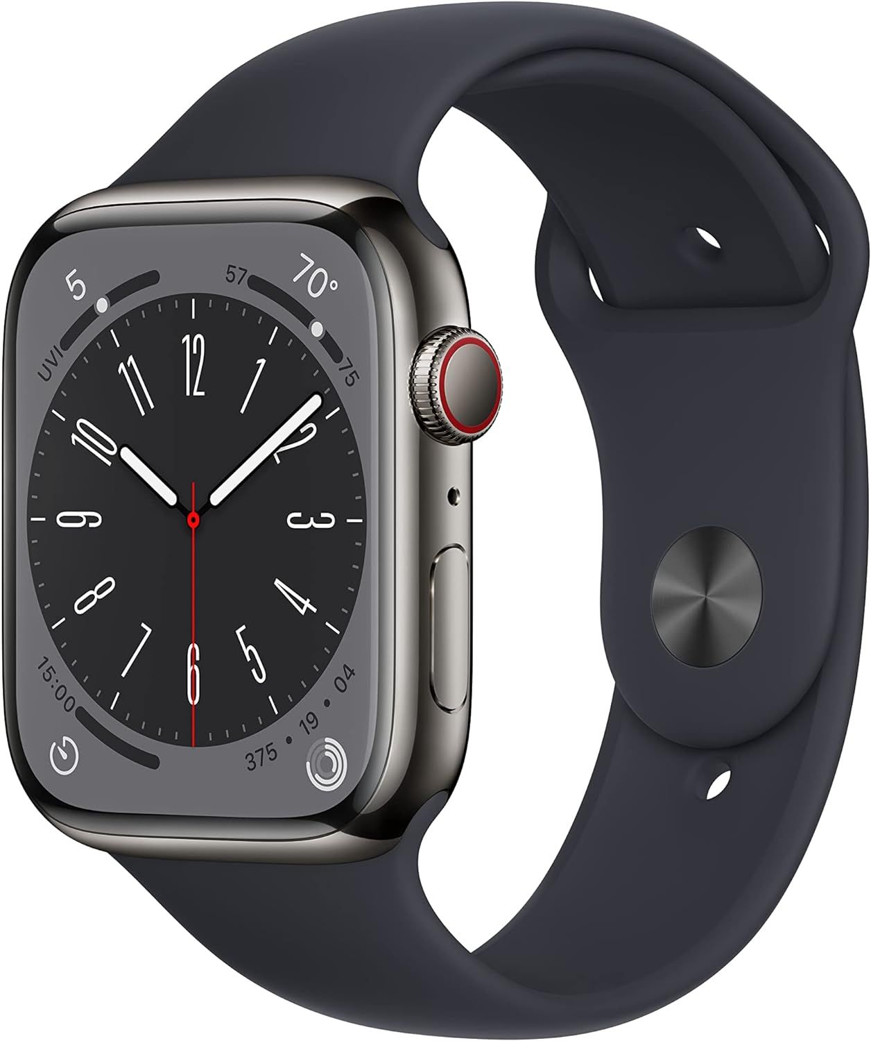 Apple Watch Series 8 [GPS + Cellular 45mm] Smart Watch w/Graphite Stainless Steel Case w/Midnight... | Amazon (US)