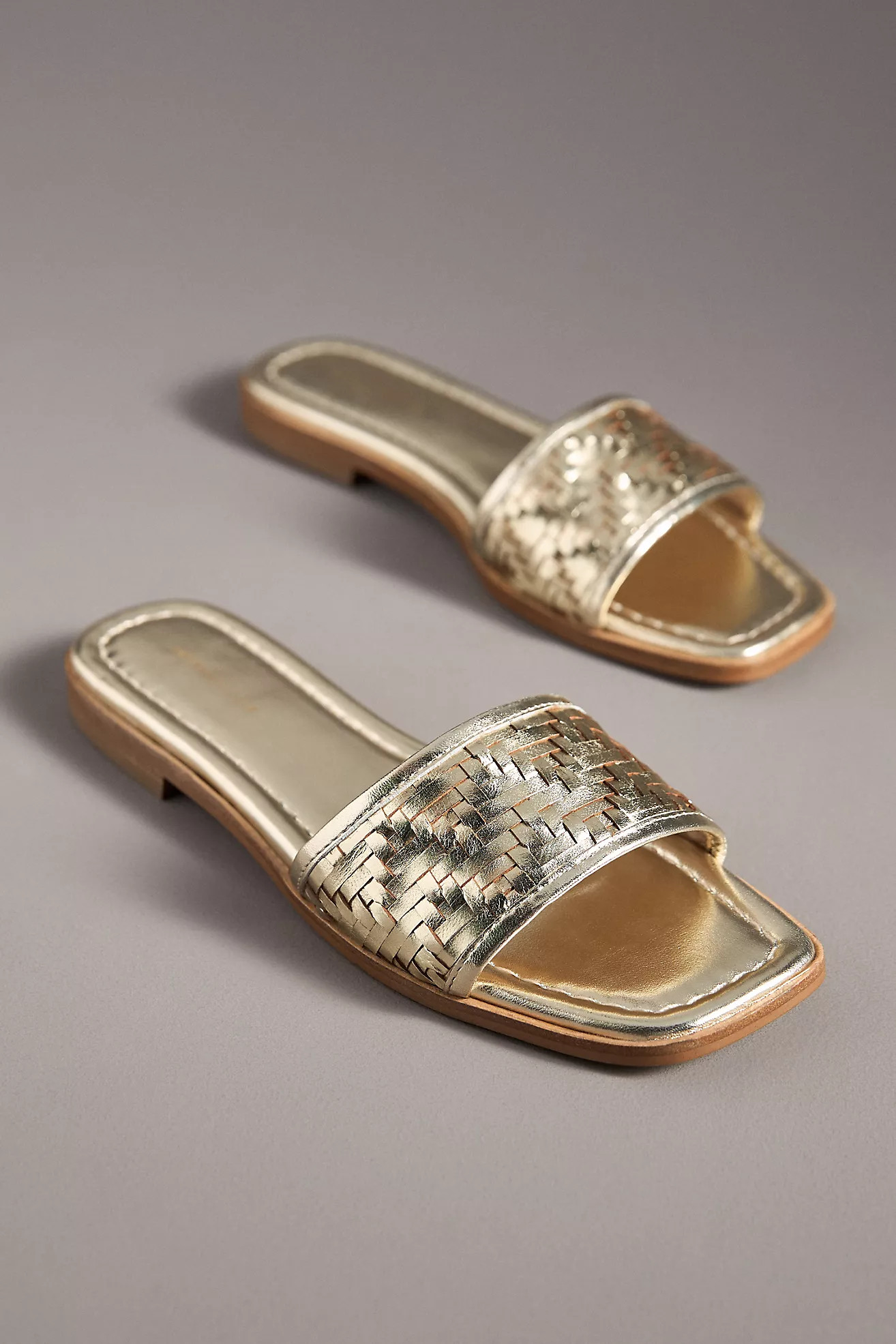Woven Leather Slide Sandals | Anthropologie (US)