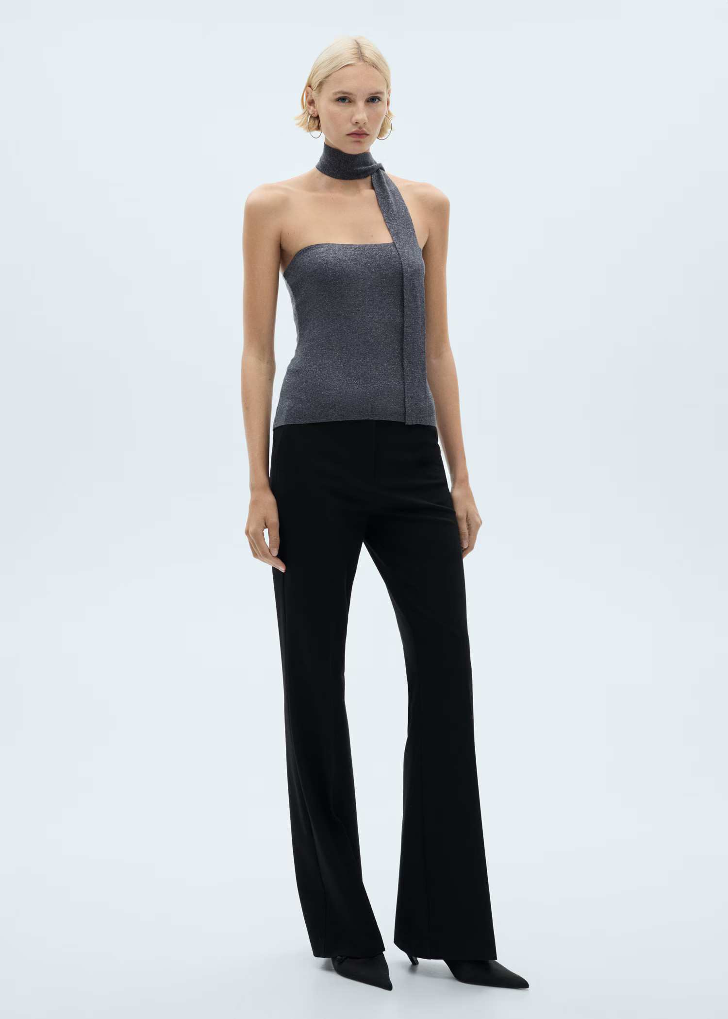 Lurex top with bow - Women | MANGO United Kingdom | MANGO (UK)