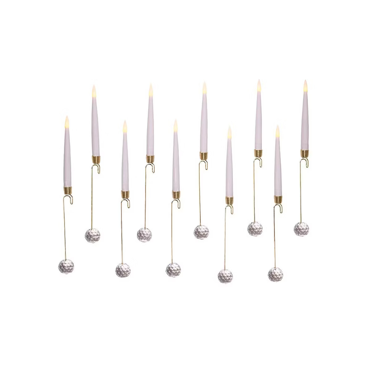Kurt Adler 10" Candle with Faceted Glass Weight Set with Remote Control, 10-Piece Set | Target