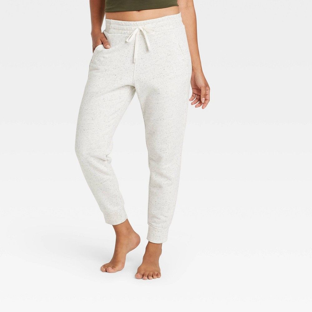 Women's Cotton Fleece Jogger Pants - All in Motion Light Heather Gray XXL | Target
