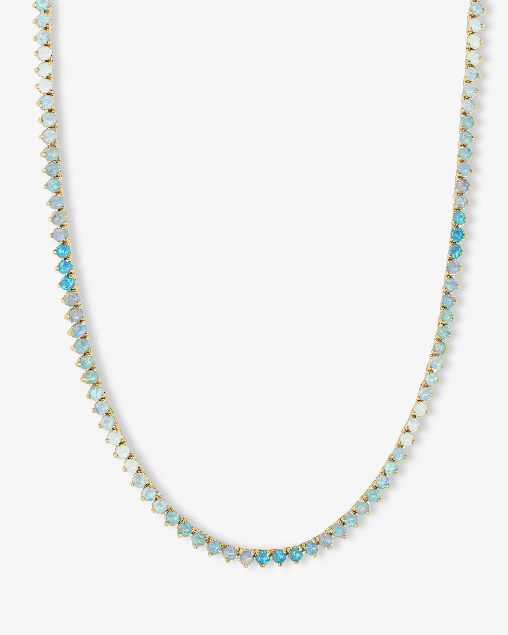 Not Your Basic Ombré Tennis Necklace - Gold|Blue Opal Ombré | Melinda Maria Jewelry