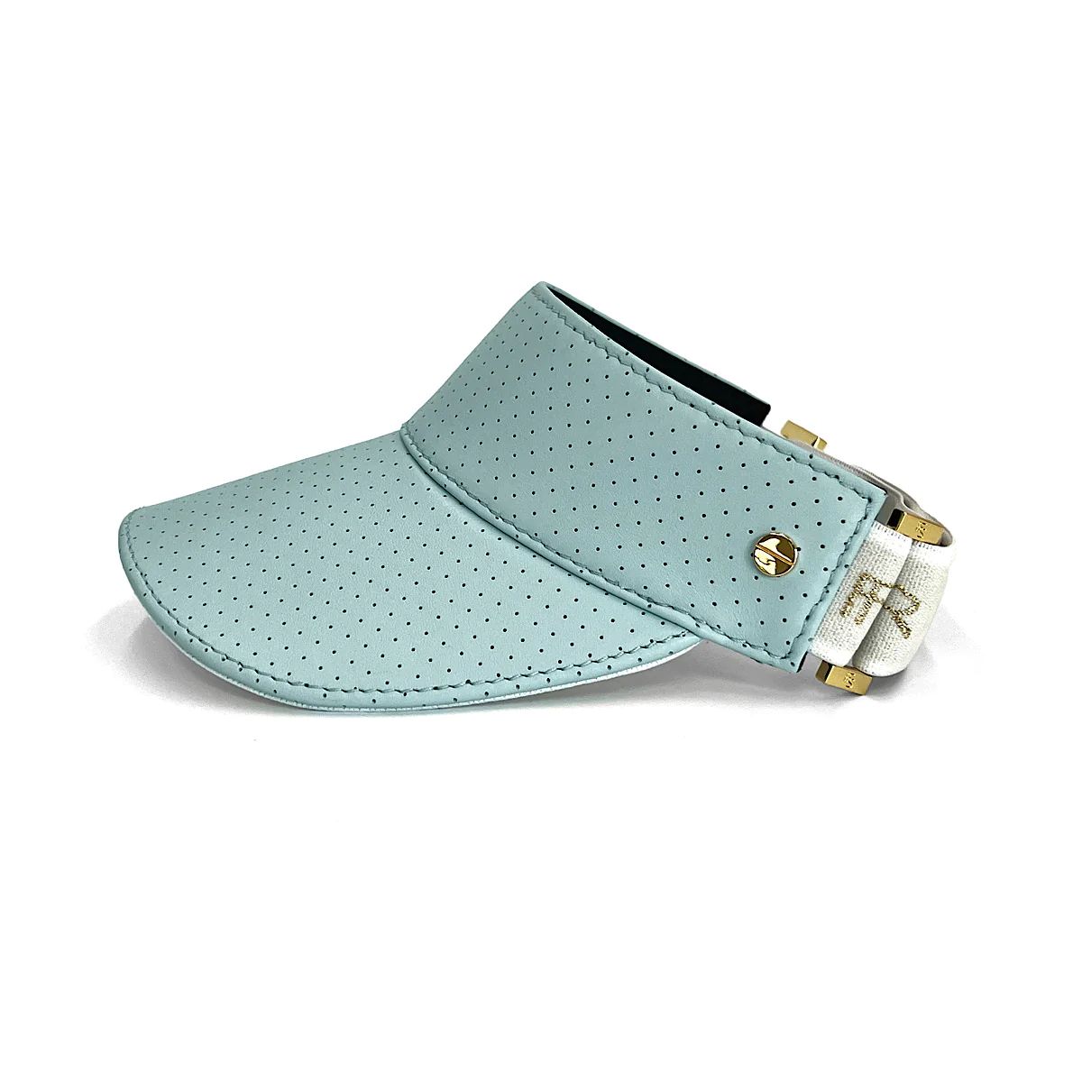 The Visor - Sea Mist Blue Leather & Gold | Fenix Sportier