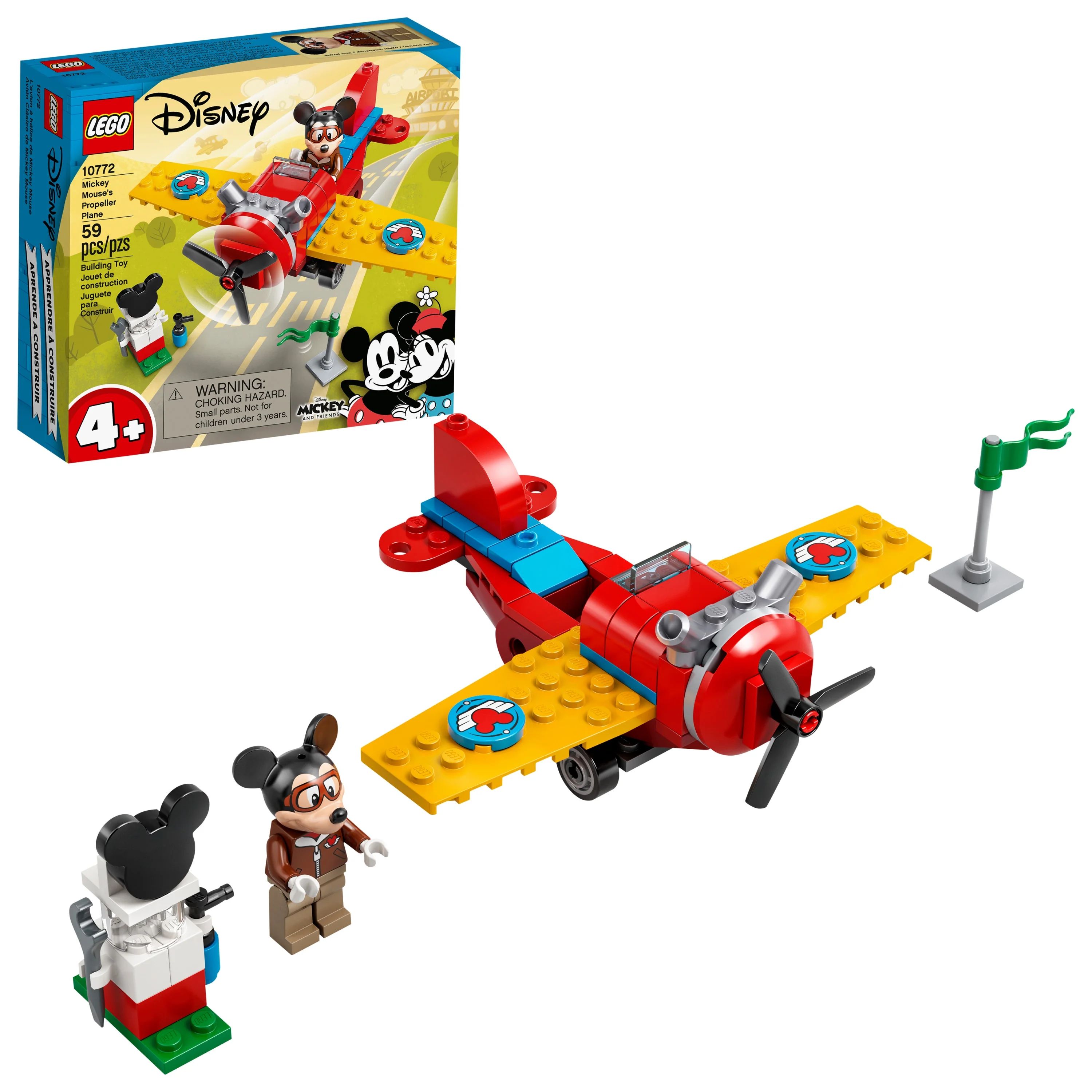 LEGO Disney Mickey and Friends Mickey Mouse’s Propeller Plane 10772 Building Toy (59 Pieces) | Walmart (US)