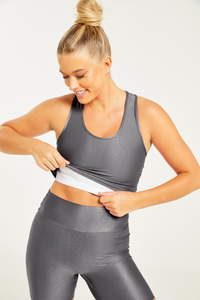 Hi-Shine Cropped Tank Carbon | Booty by Brabants