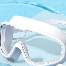 pc White Adult Big Frame Swimming Goggles With Earplug And Silicone Seal For Waterproof And AntiFog High Definition For SummerSwimmingDiving | SHEIN