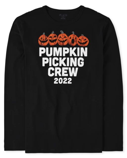 Unisex Adult Matching Family Pumpkin Picking Graphic Tee - black | The Children's Place