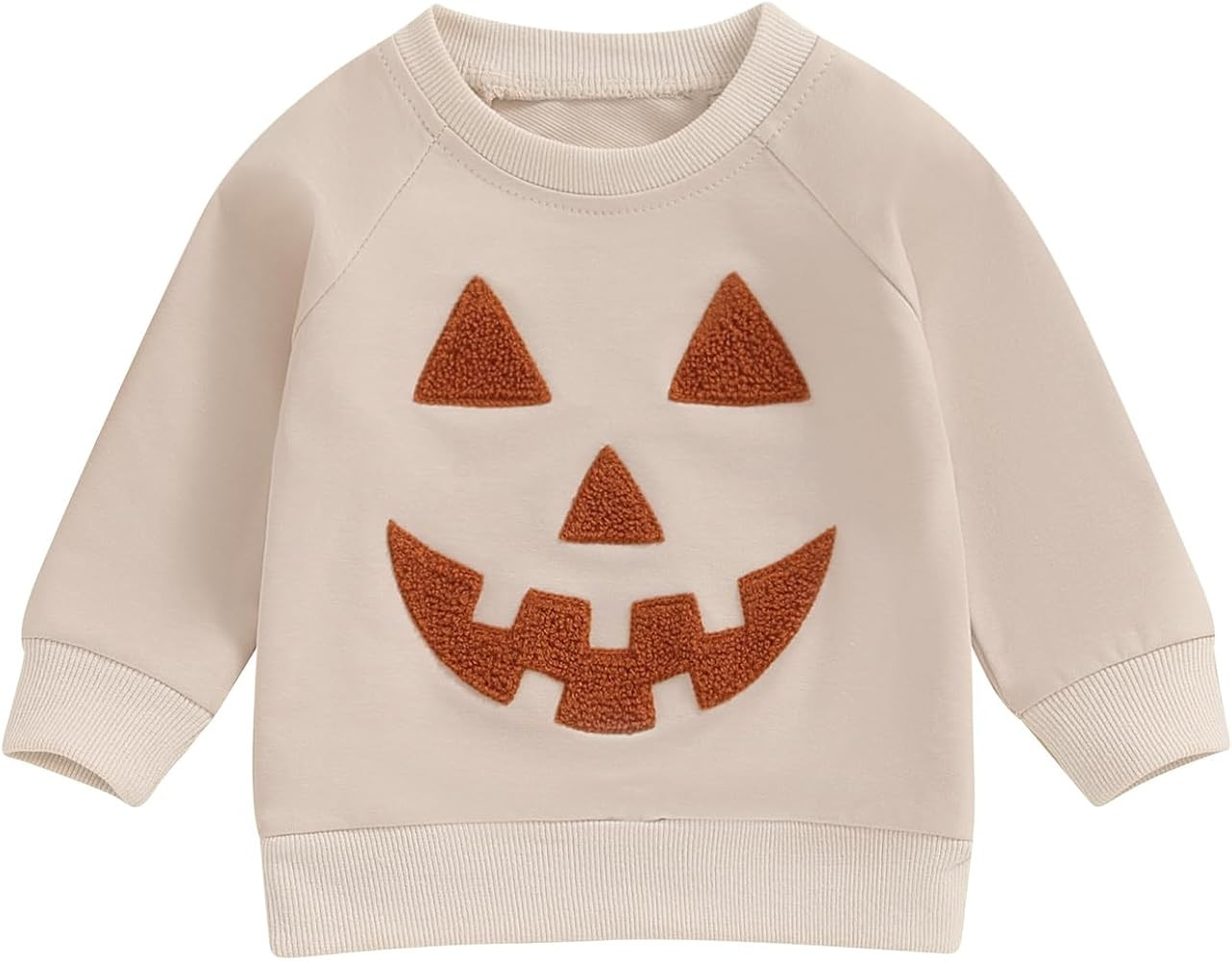 Toddler Baby Girl Halloween Outfit Hey Boo Pumpkin Sweatshirt Crewneck Pullover Long Sleeve Sweat... | Amazon (US)