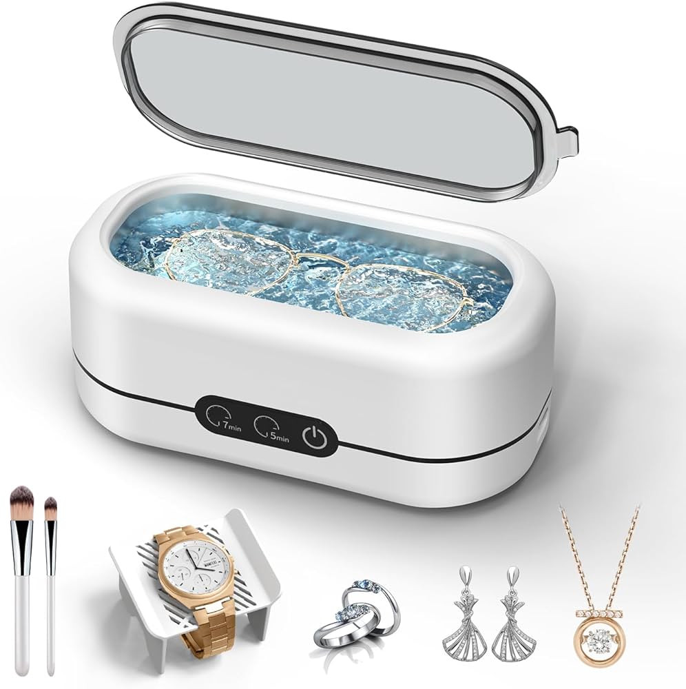 Ultrasonic Jewelry Cleaner, 48KHz Ultrasonic Cleaner Machine for Jewelry, Eyeglasses, Rings, Watc... | Amazon (US)