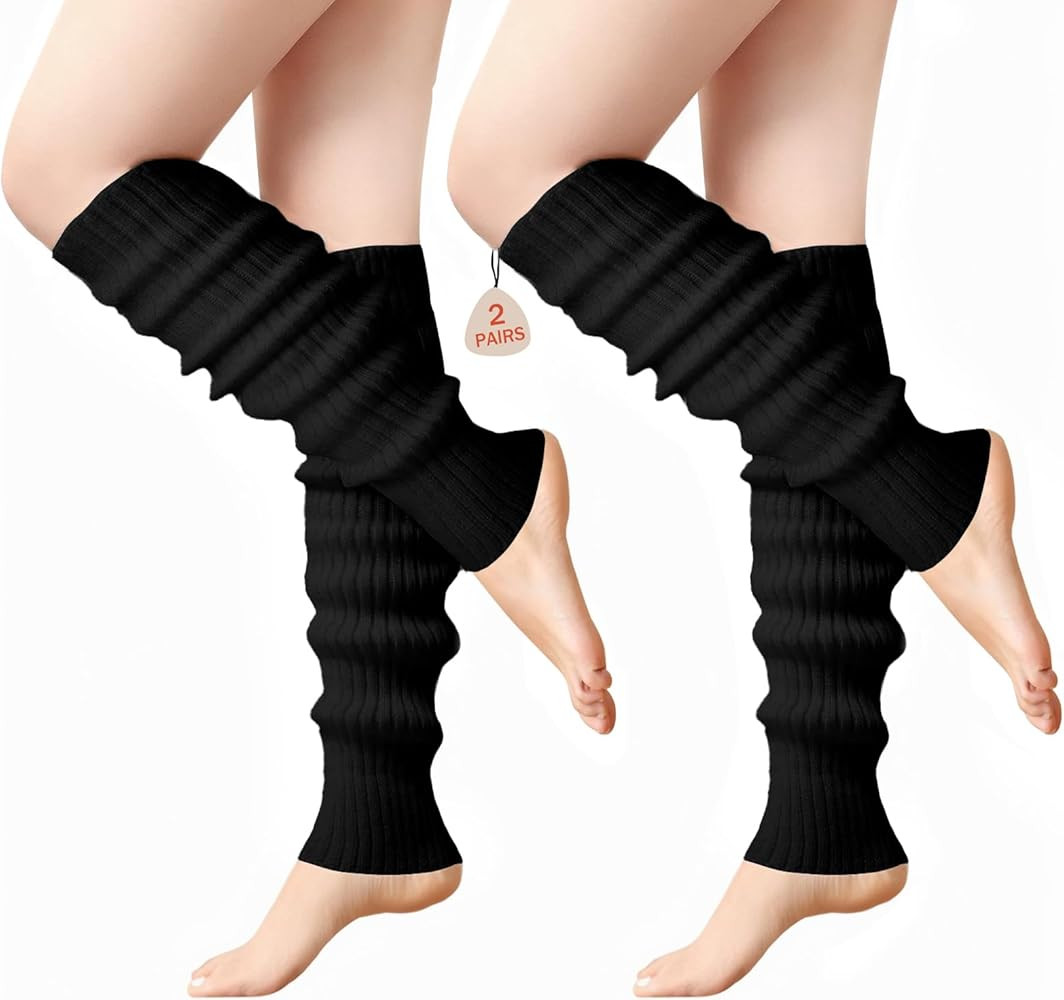 Buauty Leg Warmers for Women 80s 90s Outfit Fashion Neon Ribbed Leg Socks Fashion Y2k Neon Access... | Amazon (US)