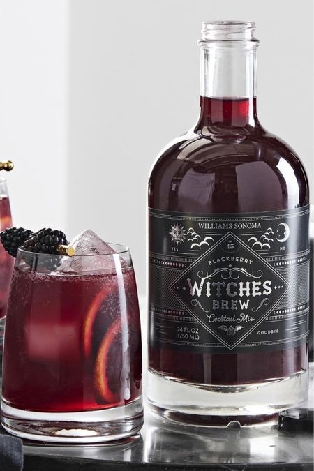 Witches Brew Halloween Cocktail Mix
Conjure up fun, festive drinks at your next Halloween gathering. Made with a fruity blend of blackberry juice, blood orange juice and lemon juice, our haunting cocktail mixer is highlighted with ginger and subtly sweetened with agave. Its bewitching purple hue and syrupy texture create a spellbinding beverage when served with vodka and ice. The mixer is also delicious with sparkling water.


#halloween2023 #halloweenparty #halloweenseason #halloweencocktails #halloweeniscoming

#LTKHalloween #LTKHoliday #LTKSeasonal