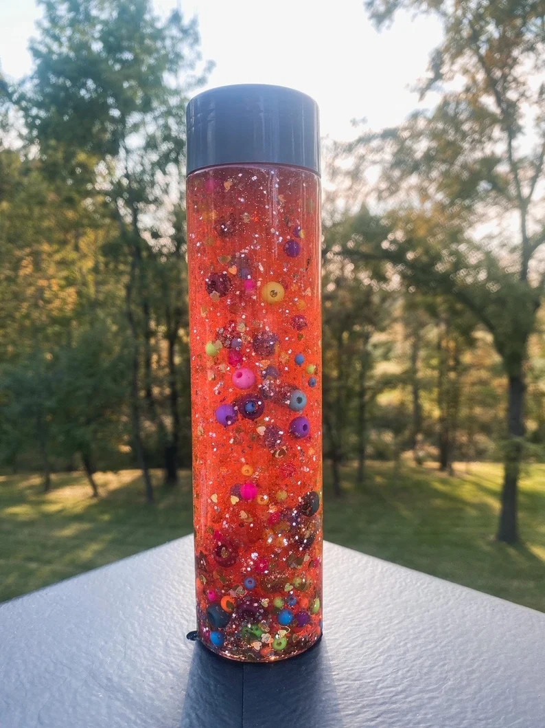 Sensory Bottle Kids Gift Calming Jar Red Sensory Bottle | Etsy | Etsy (US)