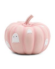 8in Pumpkin With Ghosts Decor Pink Pumpkin | TJ Maxx