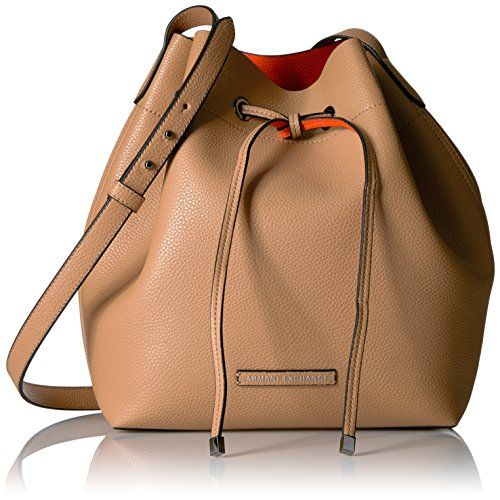 A|X Armani Exchange Petite Faux Leather Bucket Bag, Camel Tan/Orange | Amazon (US)