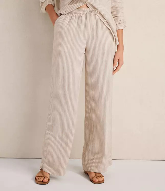 Haven Well Within Everweave Linen Stripe Relaxed Pants | LOFT