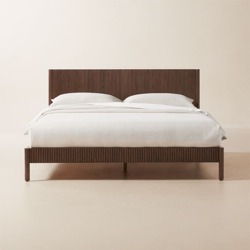 Siro Dark Mindi Wood King Bed + Reviews | CB2 | CB2