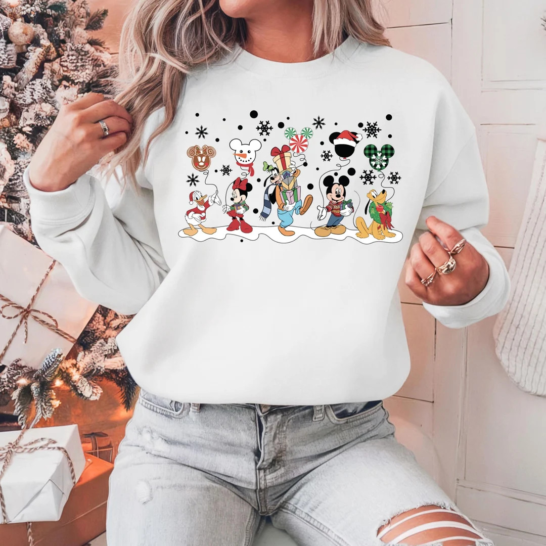 Disney Mickey and Friends Christmas Sweatshirt, Mickey Balloon Shirt, Family Christmas Matching S... | Etsy (US)