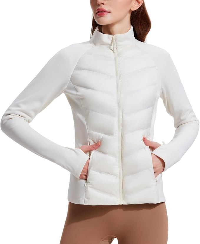 AFZ Chaqueta ligera y cálida para mujer, resistente al agua, para invierno, con agujero para el ... | Amazon (US)