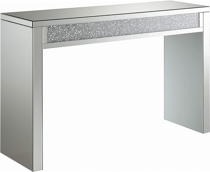 Coaster Home Furnishings Layton Rectangular Silver and Clear Mirror Sofa Table | Amazon (US)