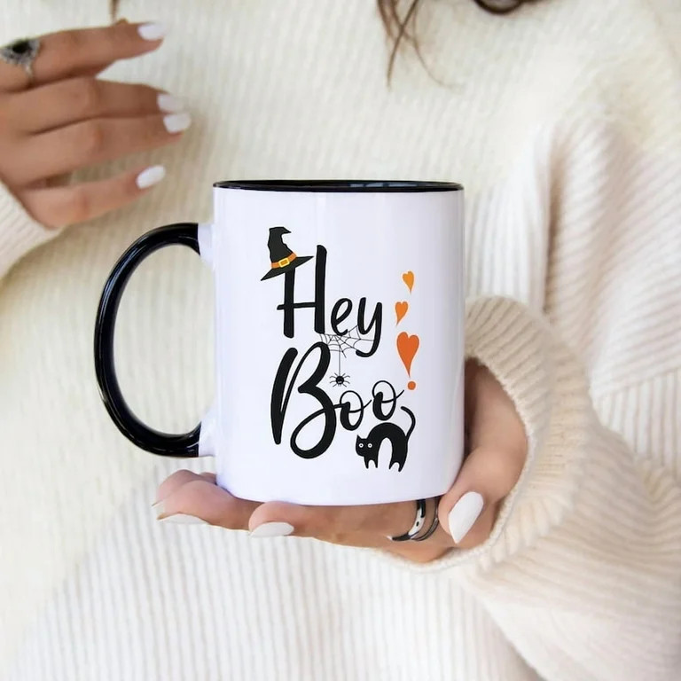 11oz Cute Halloween Mug Hey Boo Mug, Boo Coffee Cup, Hey Boo Fun Spooky Vibes, You’re My Boo, H... | Walmart (US)
