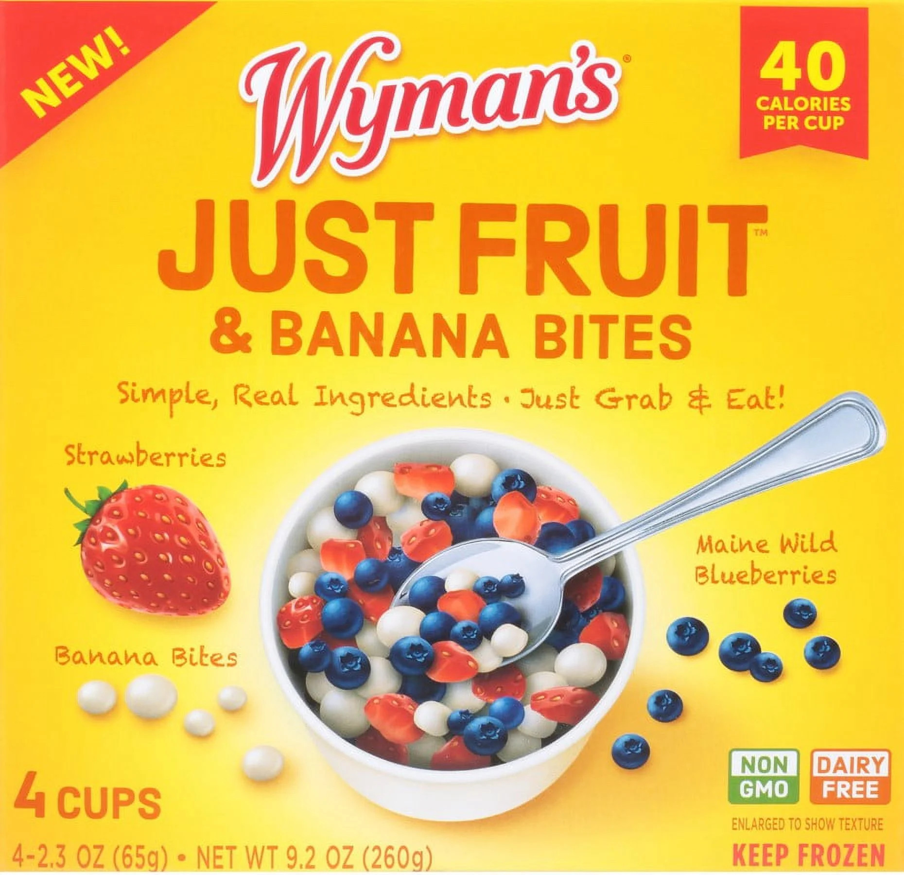 Wyman's Just Fruit & Banana Bites, 4 Pack of 2.3 oz Cups (Frozen) - Walmart.com | Walmart (US)