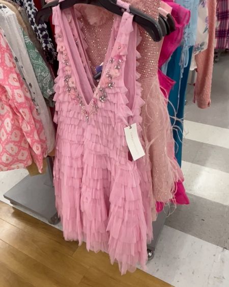 Fun pink mini ruffle dress from LoveShackFancy seen recently in-store at T.J.Maxx. See where to buy this dress and similar online below. 

#resortwear #springdress #bachelorettepartydress #bacheloretteweekend #honeymoondress 

#LTKwedding #LTKSeasonal #LTKstyletip