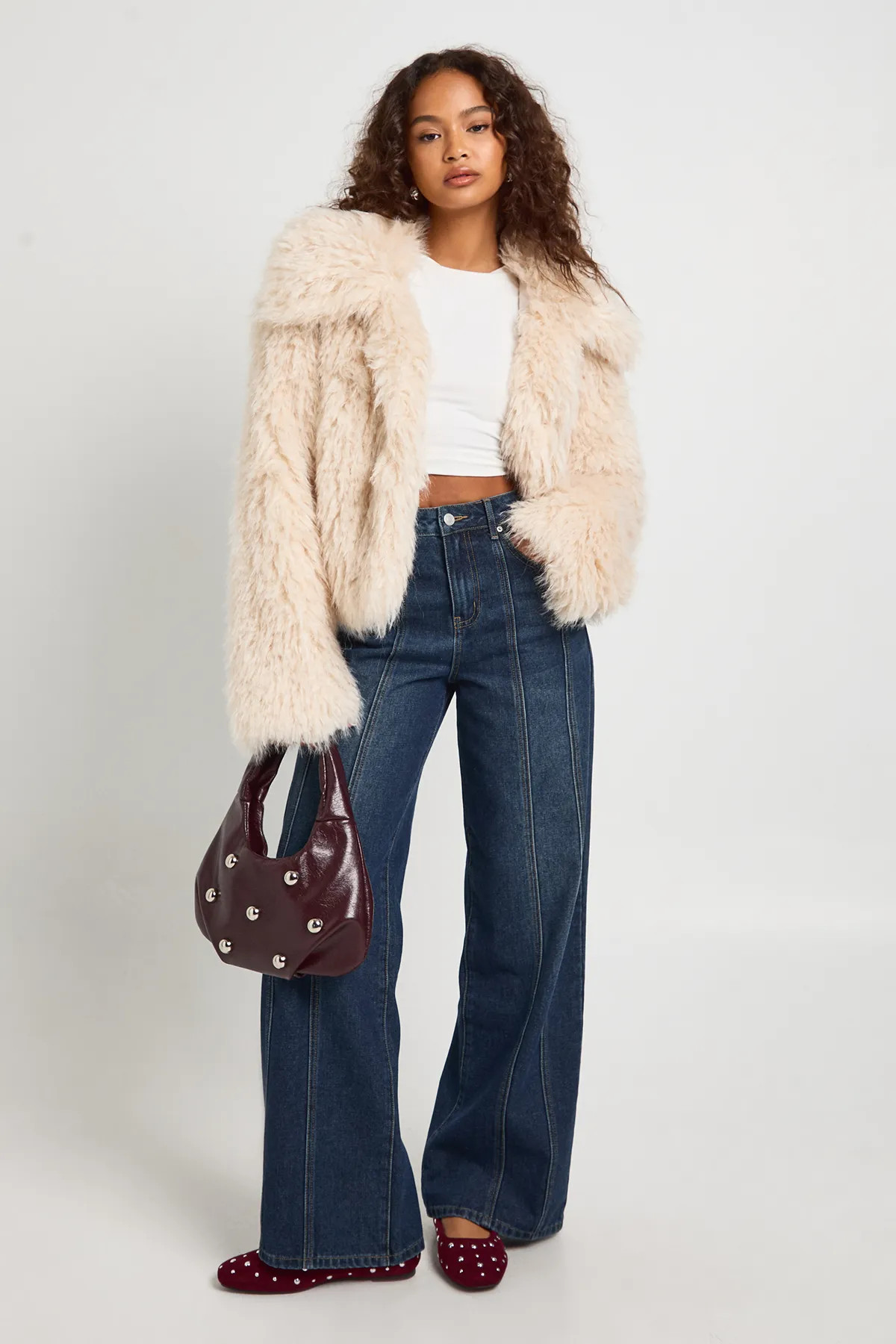 Oversized Collar Fur Jacket | boohoo (US & Canada)