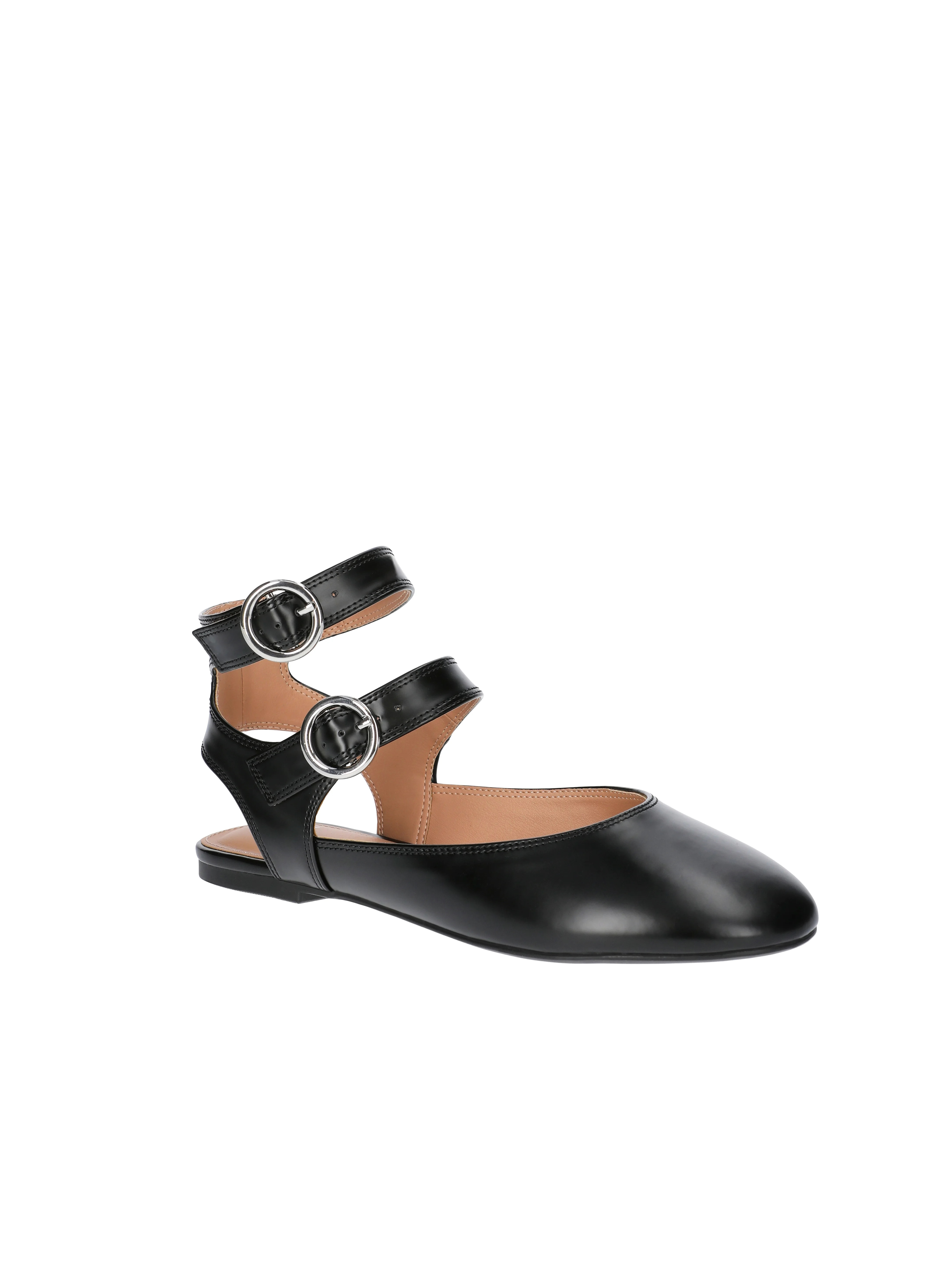Time and Tru Women's Strappy Mary Jane Flats with Statement Buckles | Walmart (US)