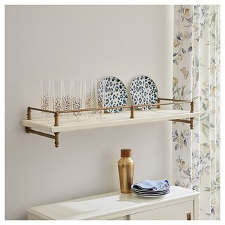 Mineret Floating Wall Shelf Decorative with Brass Rail | Ballard Designs, Inc.
