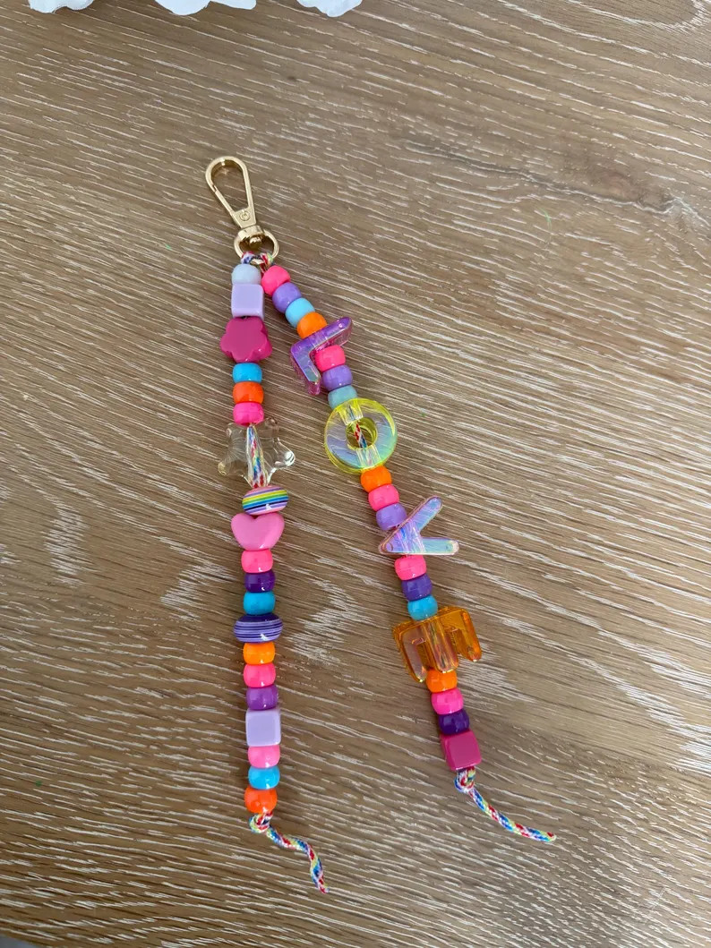 Beaded Bag Charm, love, colorful | Etsy (Global)