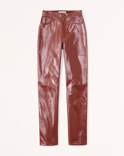 Women's Patent Leather 90s Straight Pants | Women's Bottoms | Abercrombie.com | Abercrombie & Fitch (US)