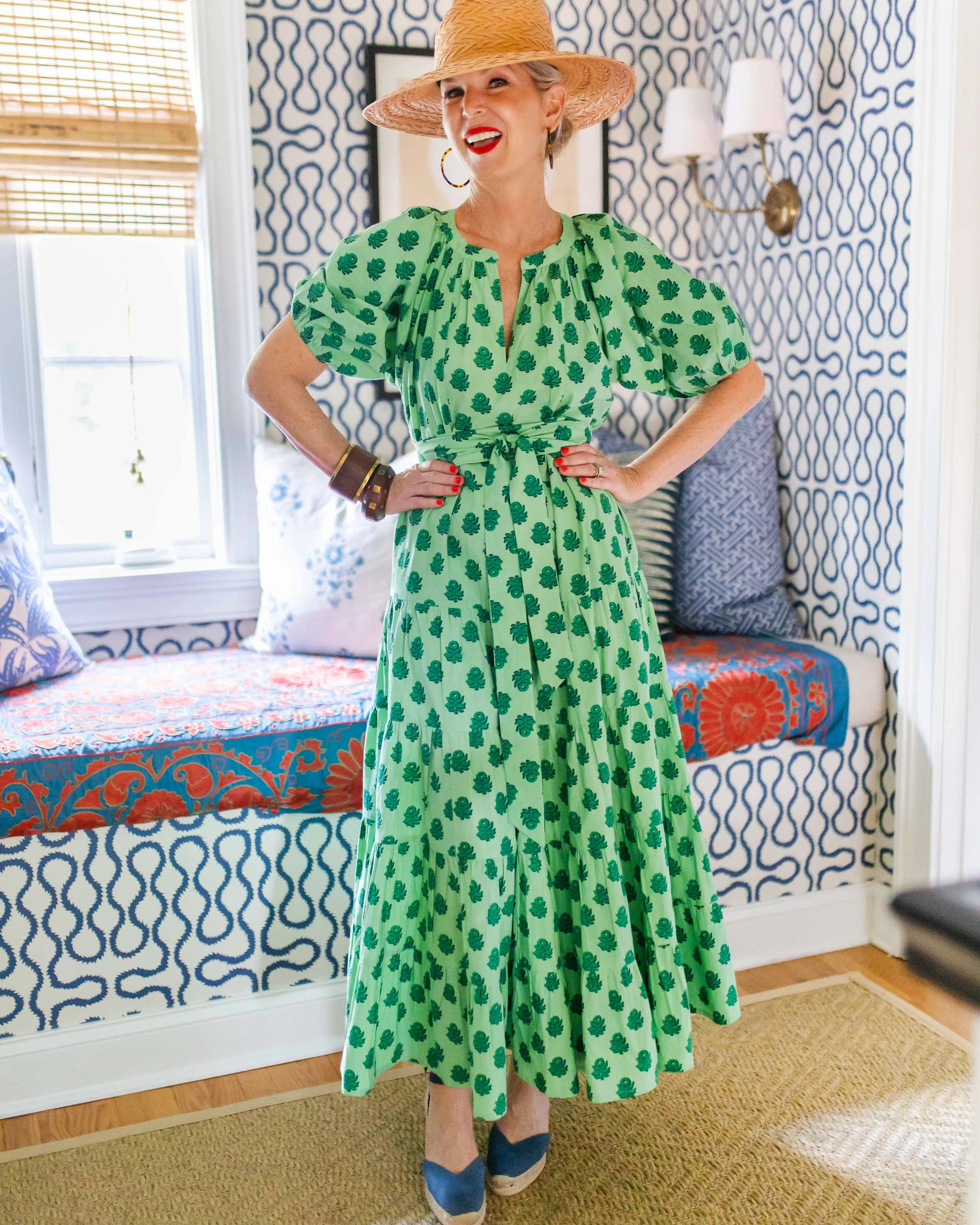 zinnia-tiered-popover-dress-eucalyptus | Printfresh