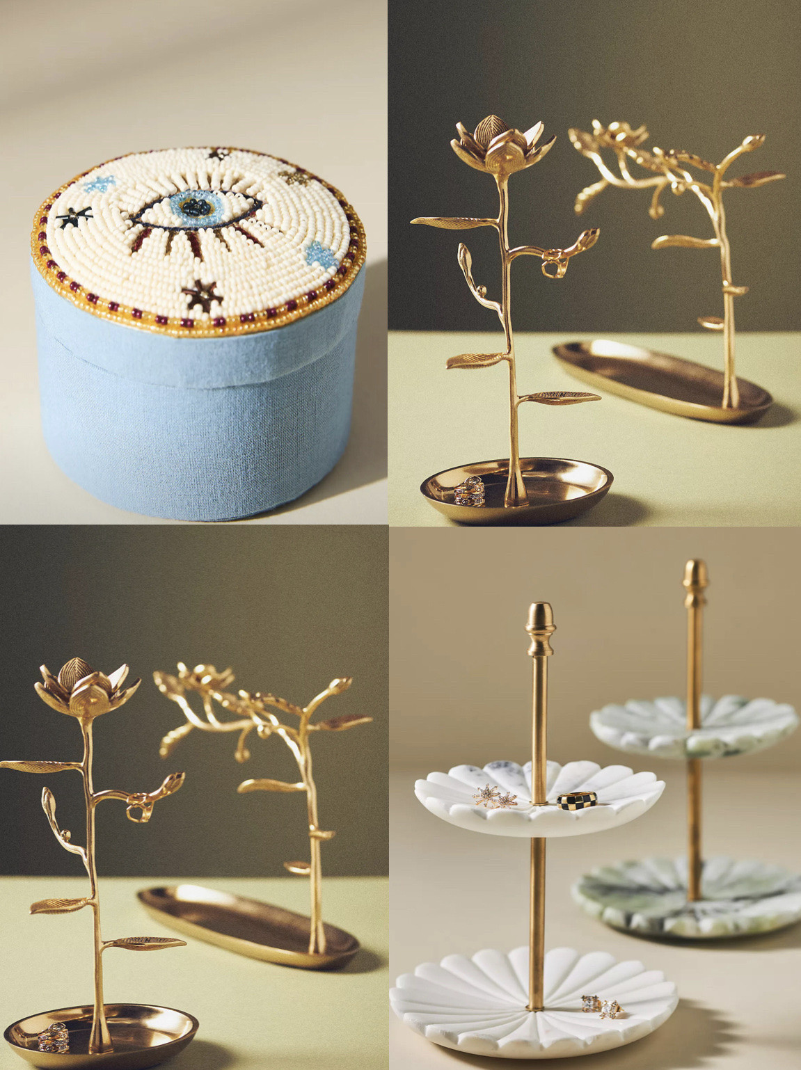 Live these jewelry organizers from Anthropologie including these gold trees and beautiful boxes! Would make a great gift and a fantastic way to stay organized this new year! 
.
.
.
.
.
Jewelry stand trinket dish home decor 

#LTKgiftguide #LTKcasa #LTKmodest
