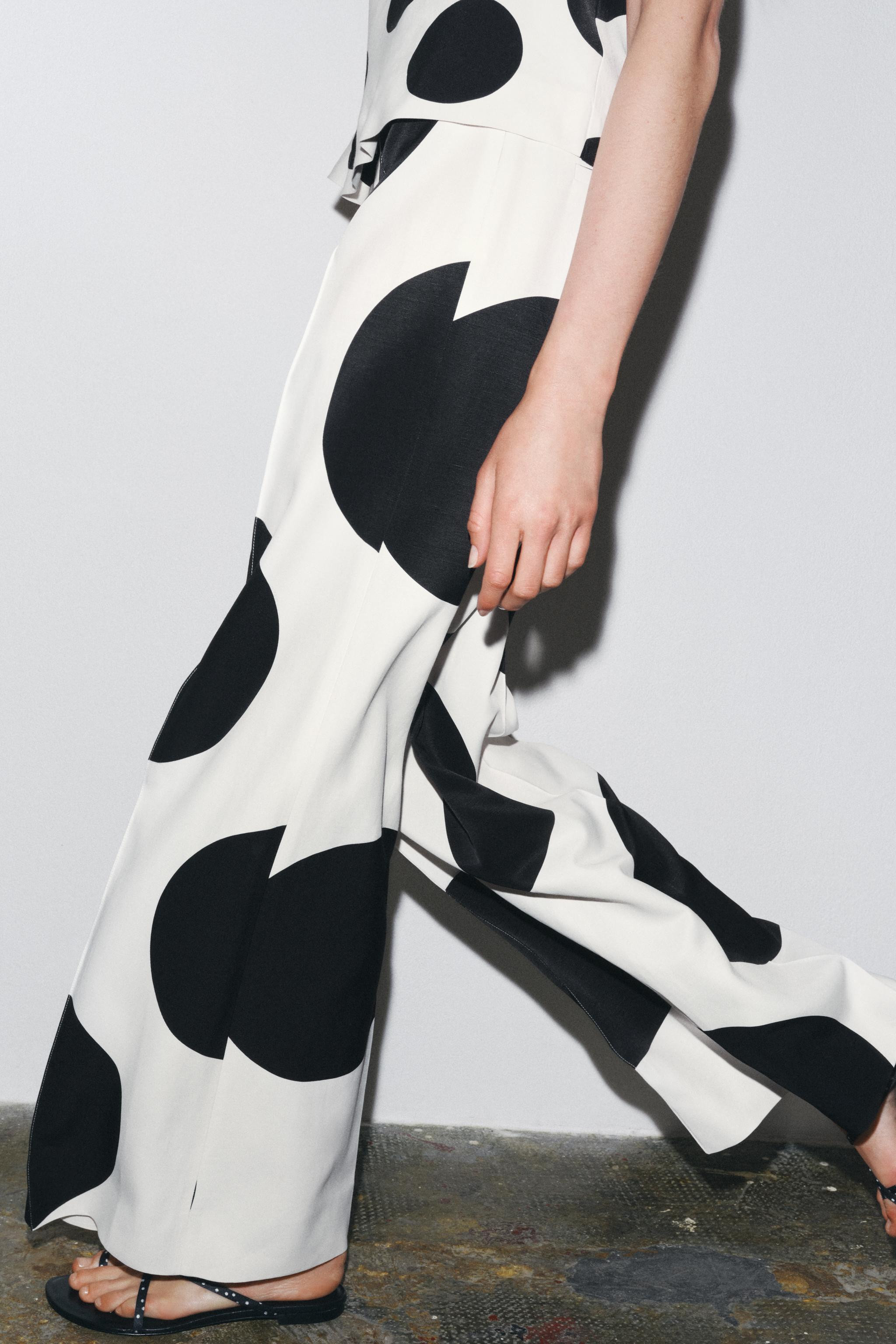 ZW COLLECTION POLKA DOT WIDE-LEG PANTS | Zara US